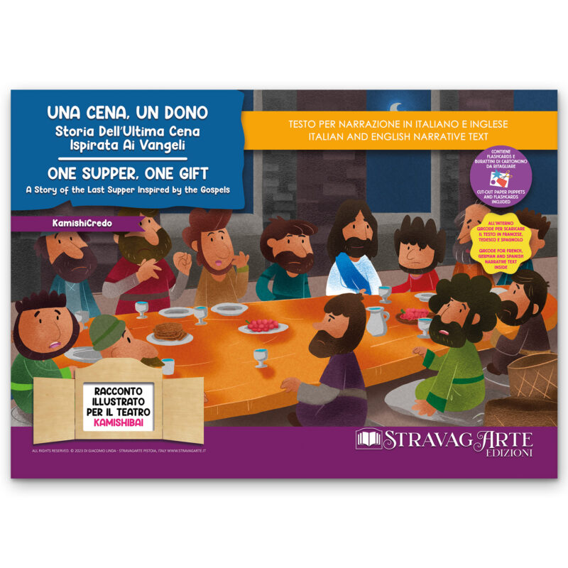 Kamishibai copertina storia bilingue Una Cena, un Dono Storia dell’Ultima Cena ispirata ai Vangeli StravagArte