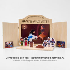 Kamishibai: Tavole A3 Una Cena, un Dono Storia dell’Ultima Cena ispirata ai Vangeli compatibili teatrino legno.