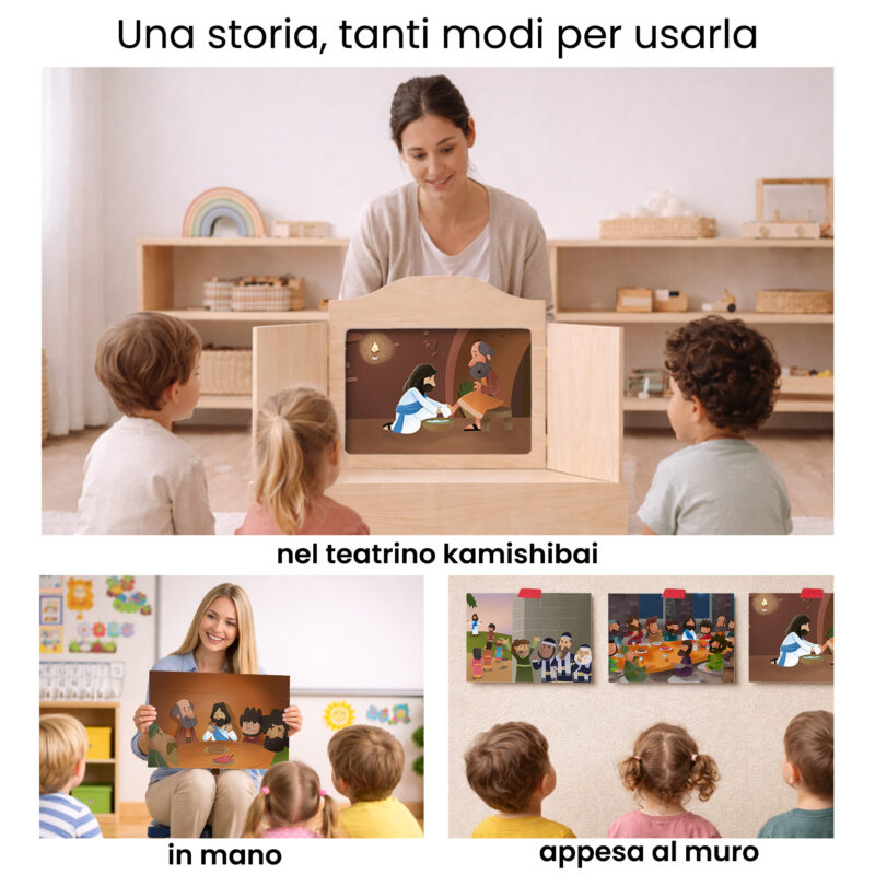 Kamishibai per la scuola: Uso didattico storia Una Cena, un Dono Storia dell’Ultima Cena ispirata ai Vangeli StravagArte in classe.