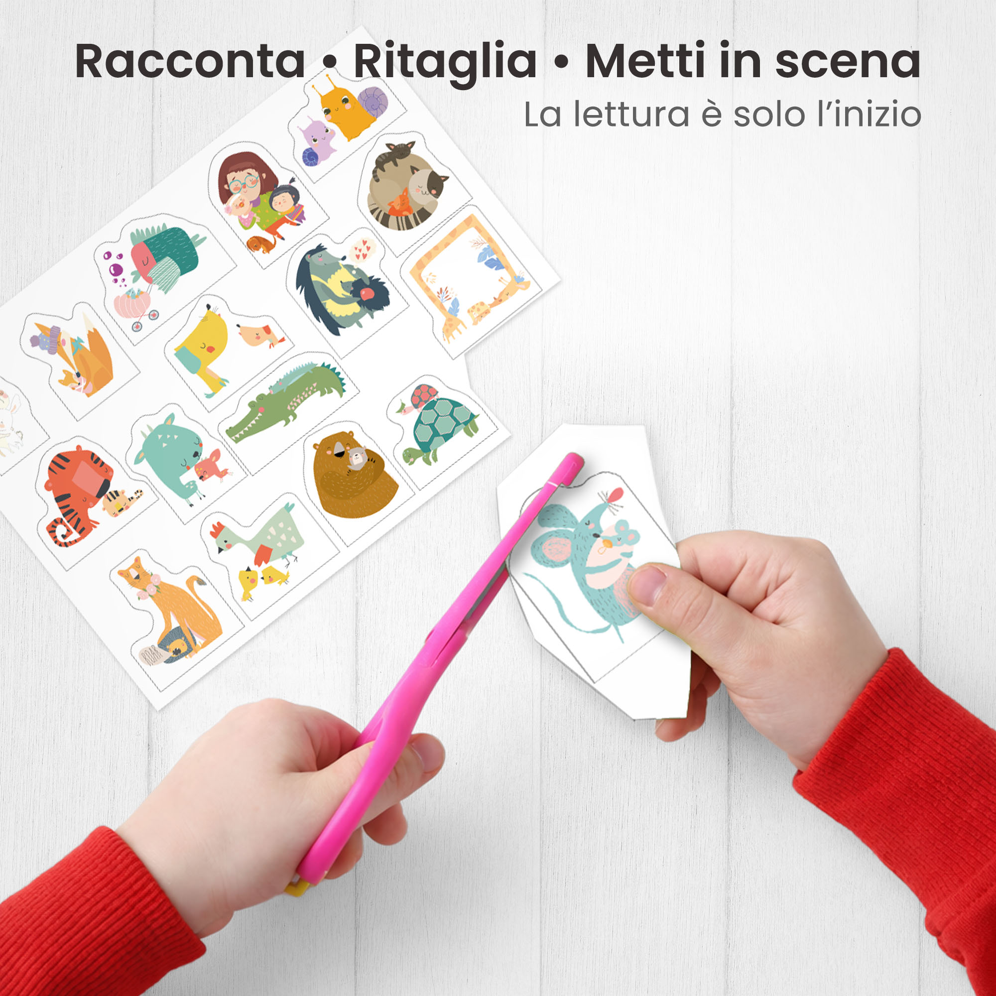 Kamishibai: Ritaglio burattini dei personaggi della storia La Mia Mamma è….
