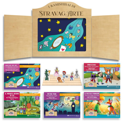Set KamishiClassici con 5 storie illustrate per Kamishibai di StravagArte, con spedizione gratuita e binario narrativo incluso