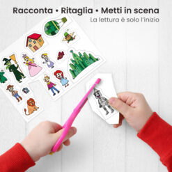 Kamishibai: Ritaglio burattini dei personaggi della storia Il Mago di Oz: Viaggio oltre l’Arcobaleno.