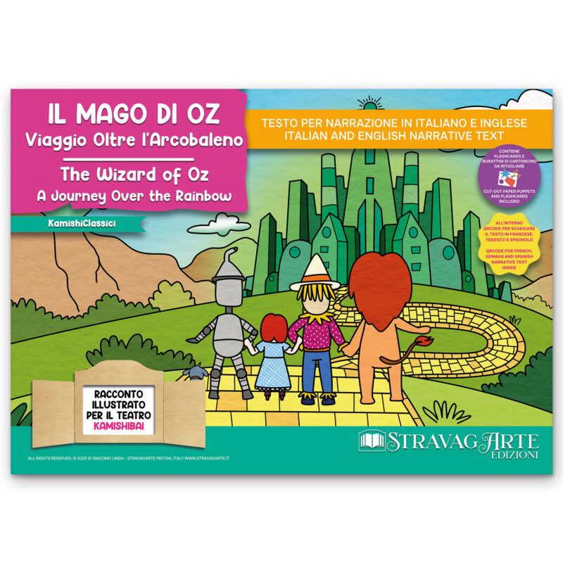 Kamishibai copertina storia bilingue Il Mago di Oz: Viaggio oltre l’Arcobaleno StravagArte