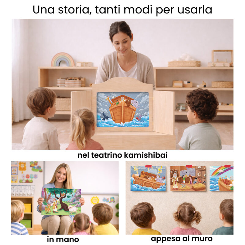 Kamishibai per la scuola: Uso didattico storia L’Arca di Noè - Una Storia Biblica di Pioggia, Animali e Arcobaleni StravagArte in classe.