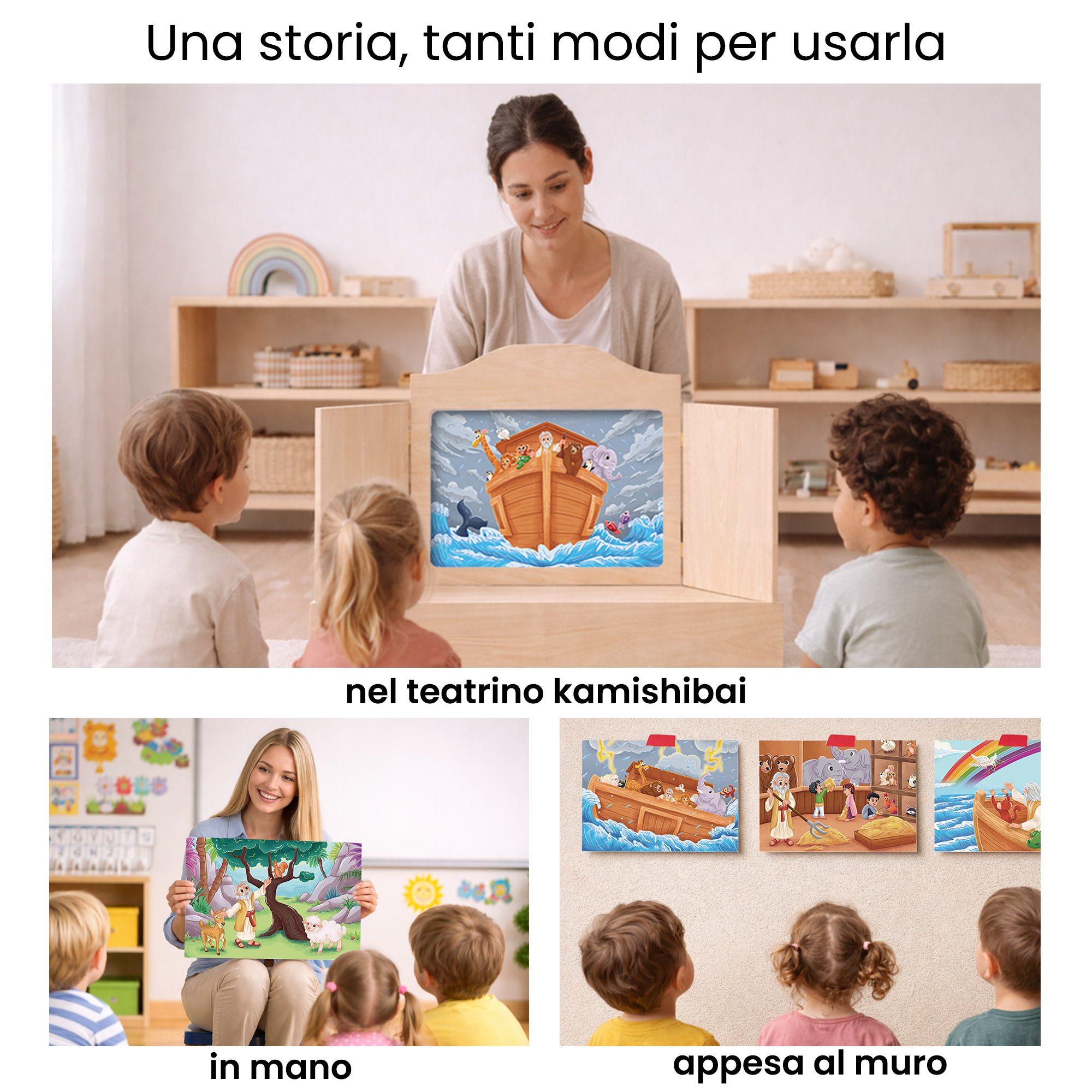 Kamishibai per la scuola: Uso didattico storia L’Arca di Noè - Una Storia Biblica di Pioggia, Animali e Arcobaleni StravagArte in classe.