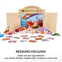Kamishibai kit L’Arca di Noè - Una Storia Biblica di Pioggia, Animali e Arcobaleni con burattini e teatrino butai A3 StravagArte.
