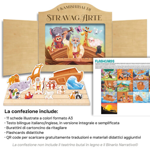 L'arca di Noè. Una storia biblica di pioggia, animali e arcobaleni - storia kamishibai bilingue - immagine 4