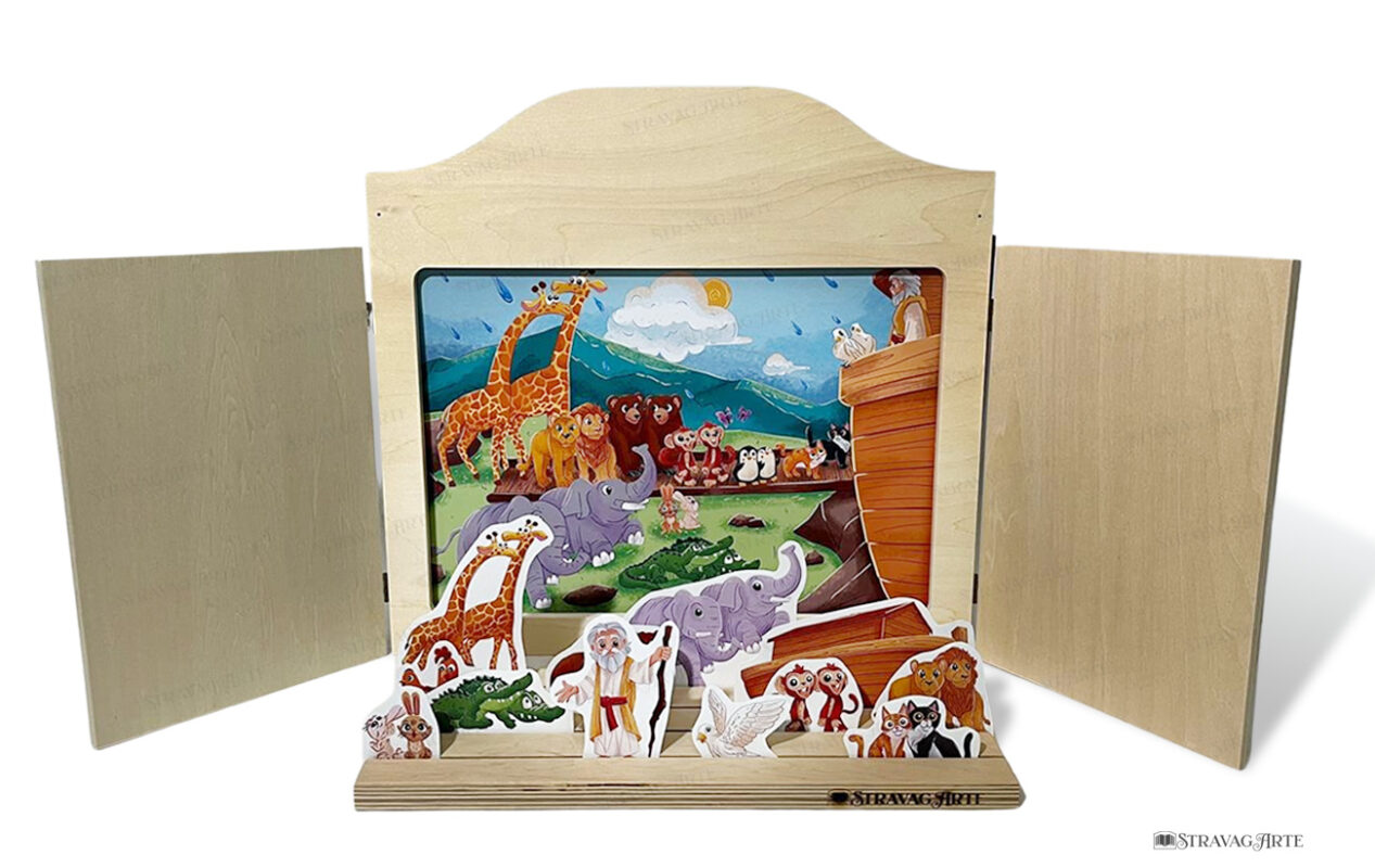 L'Arca di Noè - storia kamishibai bilingue di StravagArte - racconto biblico illustrato per bambini