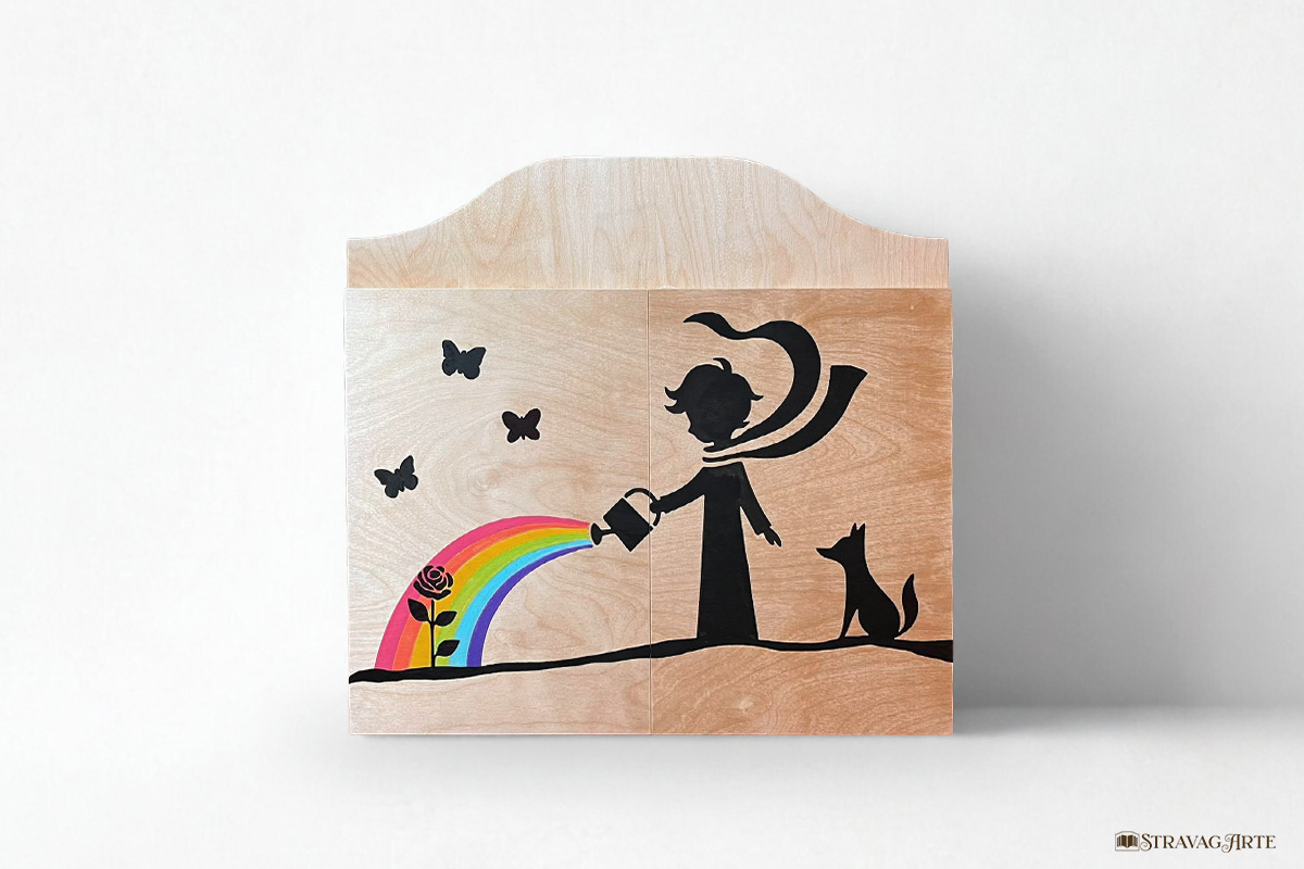 Teatrino kamishibai A3 Legno di Betulla Personalizzabile - LN24