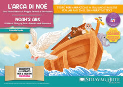 L'Arca di Noè - storia kamishibai bilingue di StravagArte - racconti biblici illustrati per bambini. Copertina fronte.