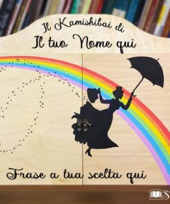 Teatrino kamishibai personalizzabile A3 in legno di StravagArte, perfetto per regalo maestre e materiale didattico. Anche con carta docente.