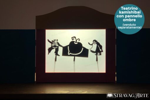Teatrino kamishibai in legno con pannello ombre inserito - di StravagArte