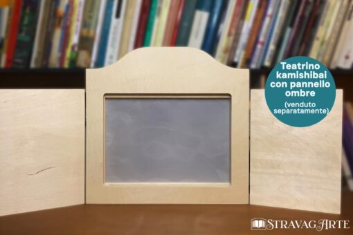 Teatrino kamishibai in legno con pannello ombre inserito - StravagArte
