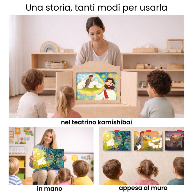 Kamishibai per la scuola: Uso didattico storia LA PARABOLA DELLA PECORELLA SMARRITA - Un Racconto Ispirato ai Vangeli StravagArte in classe.
