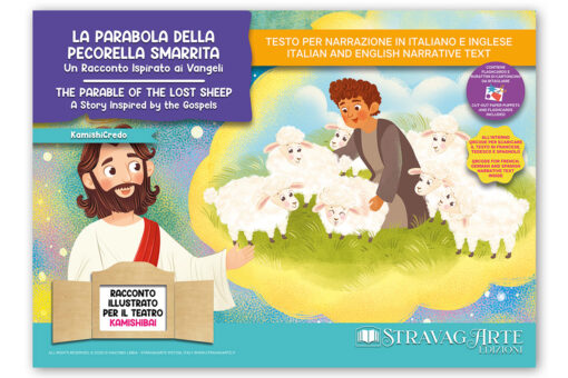 La parabola della pecorella smarrita - storia kamishibai bilingue di Stravagarte - copertina fronte