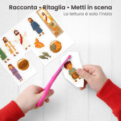 Kamishibai: Ritaglio burattini dei personaggi della storia La Moltiplicazione dei Pani e dei Pesci - Un Racconto Ispirato ai Vangeli.