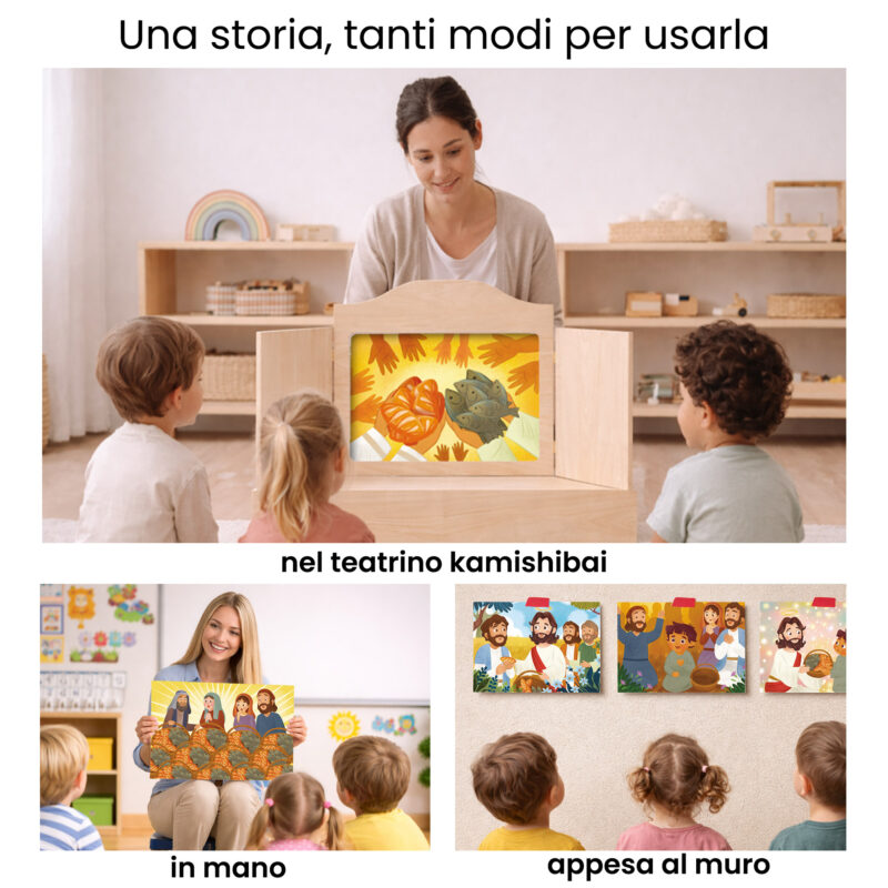 Kamishibai per la scuola: Uso didattico storia La Moltiplicazione dei Pani e dei Pesci - Un Racconto Ispirato ai Vangeli StravagArte in classe.