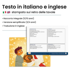 Kamishibai: Retro tavole La Moltiplicazione dei Pani e dei Pesci - Un Racconto Ispirato ai Vangeli con testo bilingue italiano inglese.