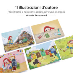 Kamishibai: tavole A3 illustrate per storia Kamishibai La Gigantesca Montagna di Niente.