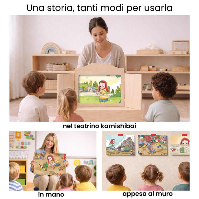 Kamishibai per la scuola: Uso didattico storia La Gigantesca Montagna di Niente StravagArte in classe.