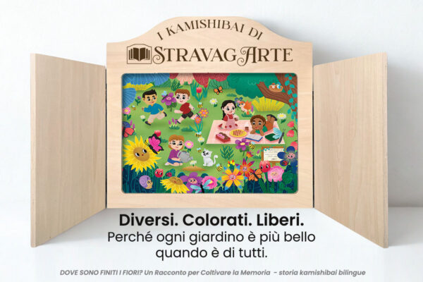 Illustrazione della storia Kamishibai Dove sono finiti i fiori per spiegare la Shoah ai bambini attraverso la metafora del giardino fiorito