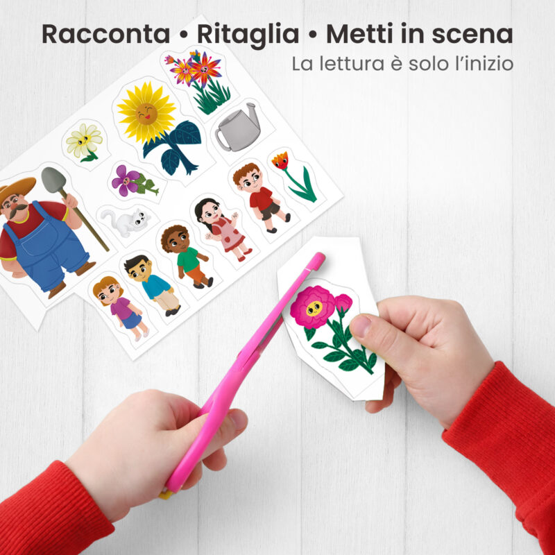 Kamishibai: Ritaglio burattini dei personaggi della storia Dove Sono Finiti i Fiori? Un Racconto per Coltivare la Memoria .