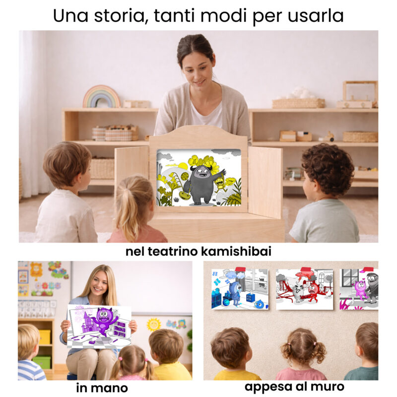 Kamishibai per la scuola: Uso didattico storia Toby e il Giorno Grigio: un’Avventura tra Colori ed Emozioni StravagArte in classe.