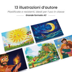 Kamishibai: tavole A3 illustrate per storia Kamishibai San Francesco e il Canto del Creato: il Cantico delle Creature raccontato ai bambini.