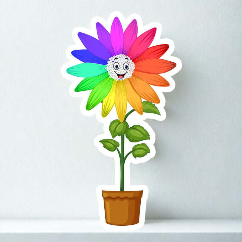 Fiore colorato accogliente della storia kamishibai Le Tre Farfalle e il Giardino dell’Accoglienza, simbolo di inclusione e progetto accoglienza.