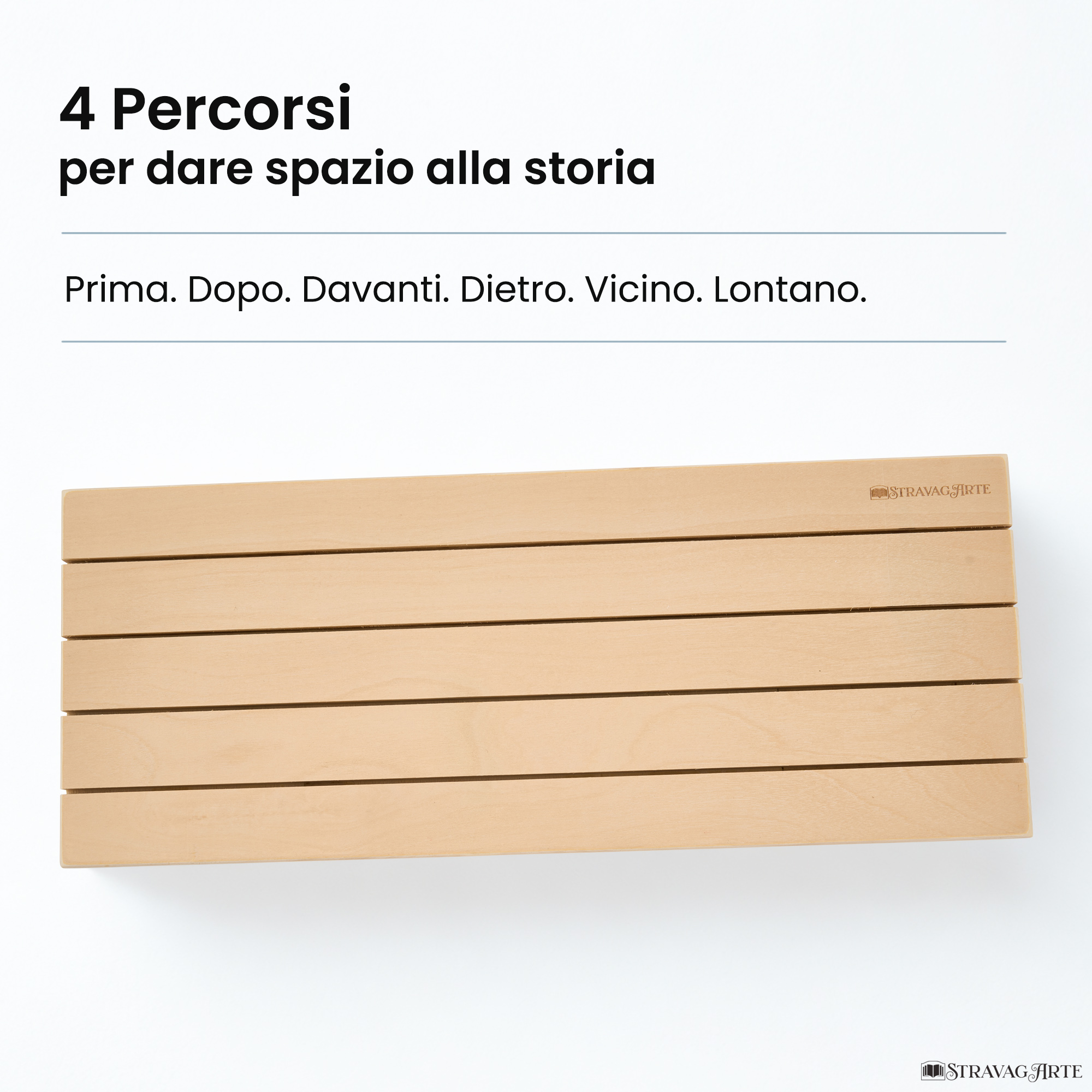 Binario Narrativo con quattro scanalature per sequenze temporali e relazioni spaziali