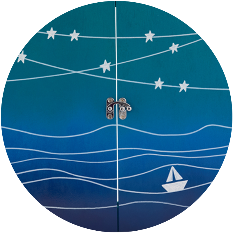 Teatrini kamishibai decorati e personalizzati a tema mare StravagArte