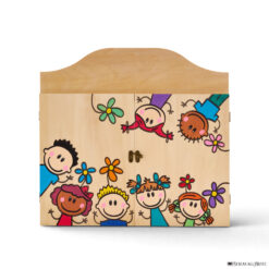 Teatrino kamishibai A3 personalizzato in legno LN05 colore legno naturale tema bambini sopra e sotto StravagArte