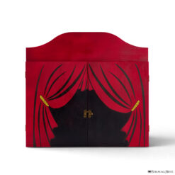 Teatrino kamishibai A3 personalizzato in legno RR11 colore rosso rubino tema sipario StravagArte