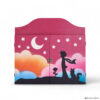 Teatrino kamishibai A3 personalizzato in legno VE03 colore viola erika tema bambino, rosa e volpe sotto le stelle StravagArte