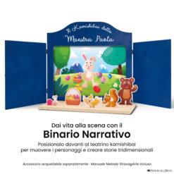 Teatrino kamishibai A3 blu chiaro con Binario Narrativo StravagArte