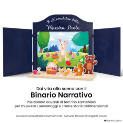 Teatrino kamishibai A3 blu scuro con Binario Narrativo StravagArte