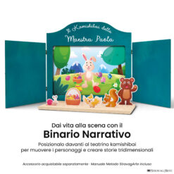 Teatrino kamishibai A3 turchese con Binario Narrativo StravagArte