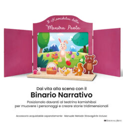 Teatrino kamishibai A3 viola erika con Binario Narrativo StravagArte