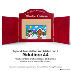 Teatrino kamishibai A3 rosso rubino con riduttore A4 StravagArte