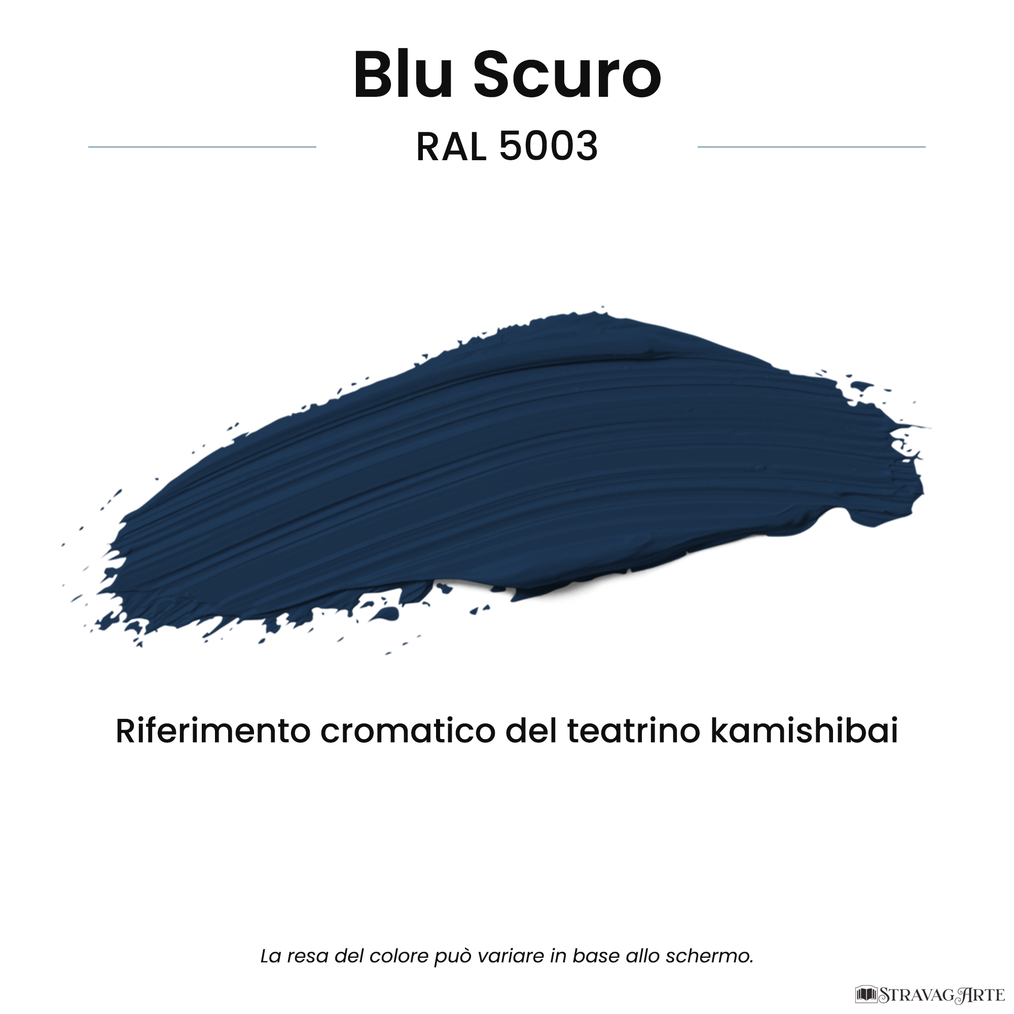 Colore teatrino kamishibai blu scuro riferimento RAL 5003 StravagArte