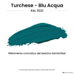 Colore teatrino kamishibai turchese riferimento RAL 5021 StravagArte