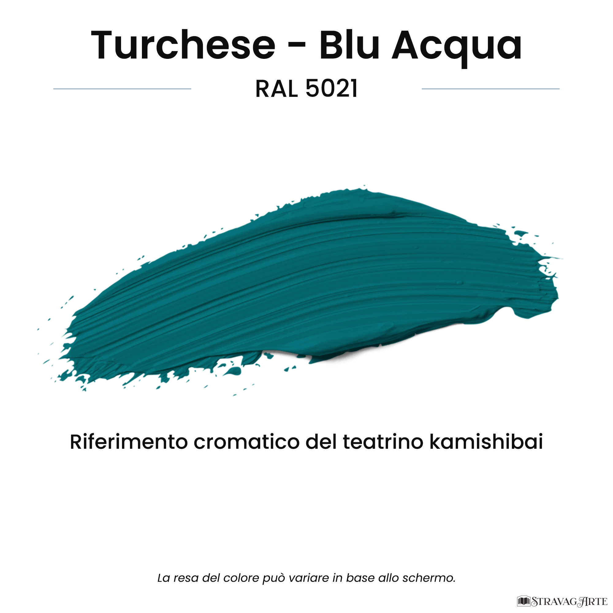 Colore teatrino kamishibai turchese riferimento RAL 5021 StravagArte