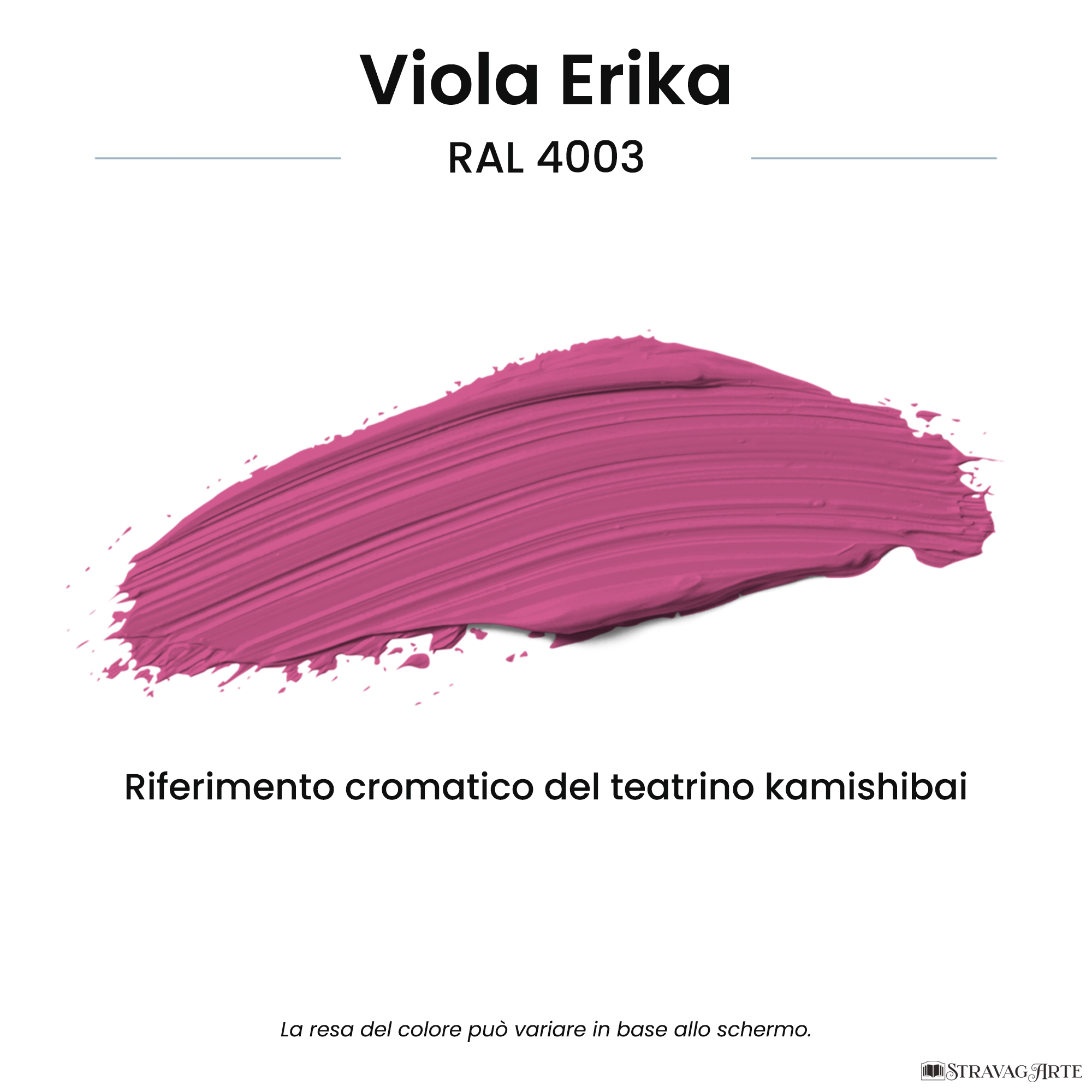 Colore teatrino kamishibai viola erika riferimento RAL 4003 StravagArte